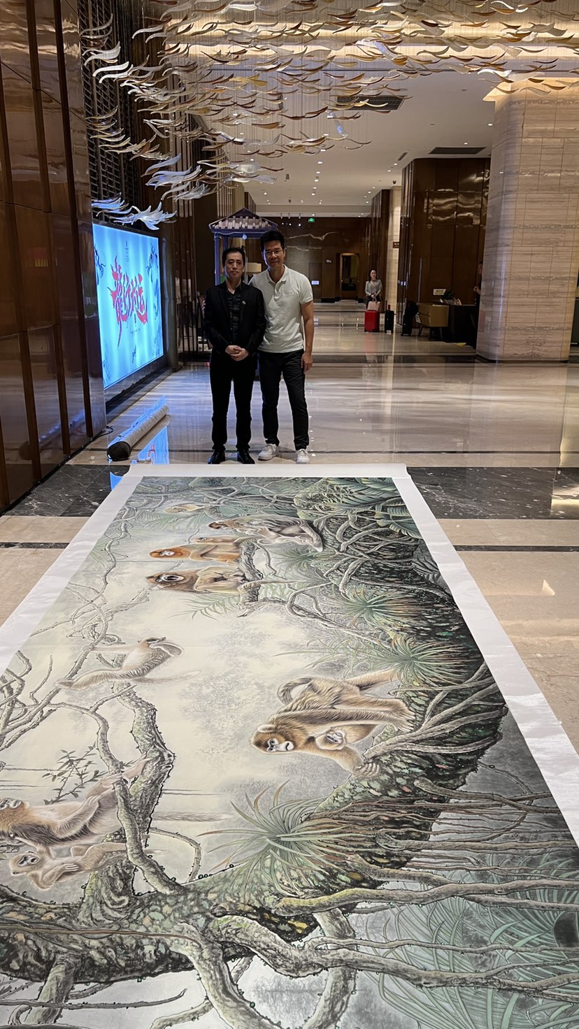 丈六巨幅作品《盛世欢歌》100平方尺，已被广东藏家重金收藏。