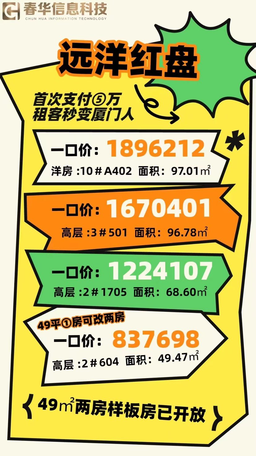 🙋远洋49平①房精装小户‼️
🔊租金抵月供‼️可改两房♨️
💰总价8⃣4⃣万轻松住两房[色]