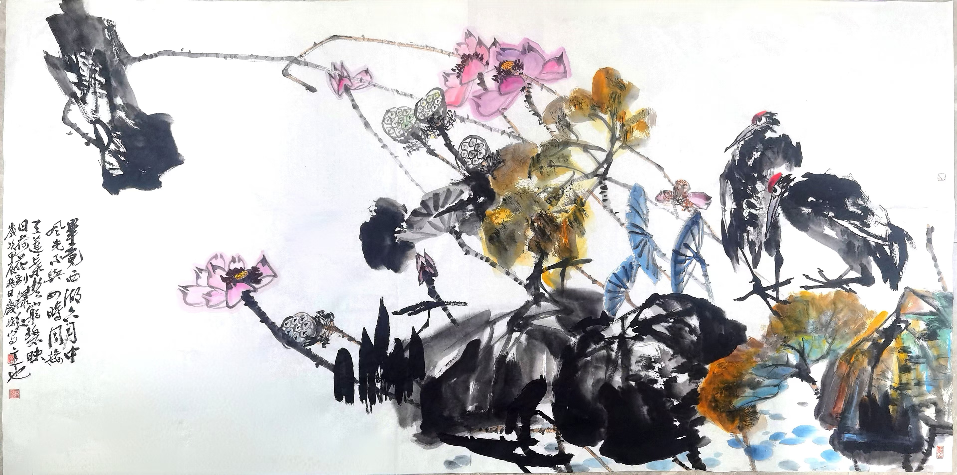 《西湖六月》129x248㎝
