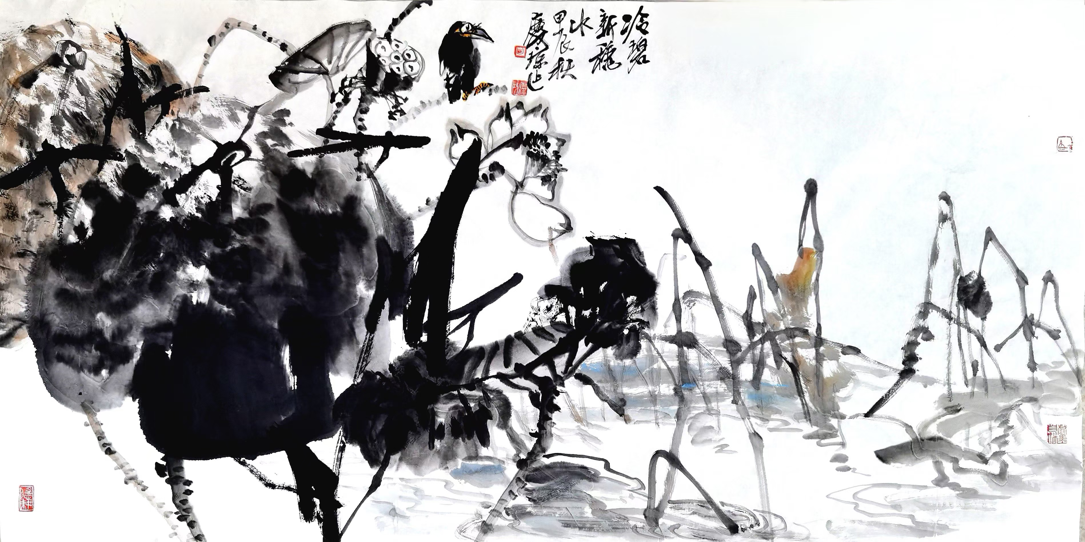 《冷碧新秋水》68x136㎝