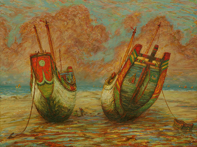 洪瑞生油画《鹭海雄凤》