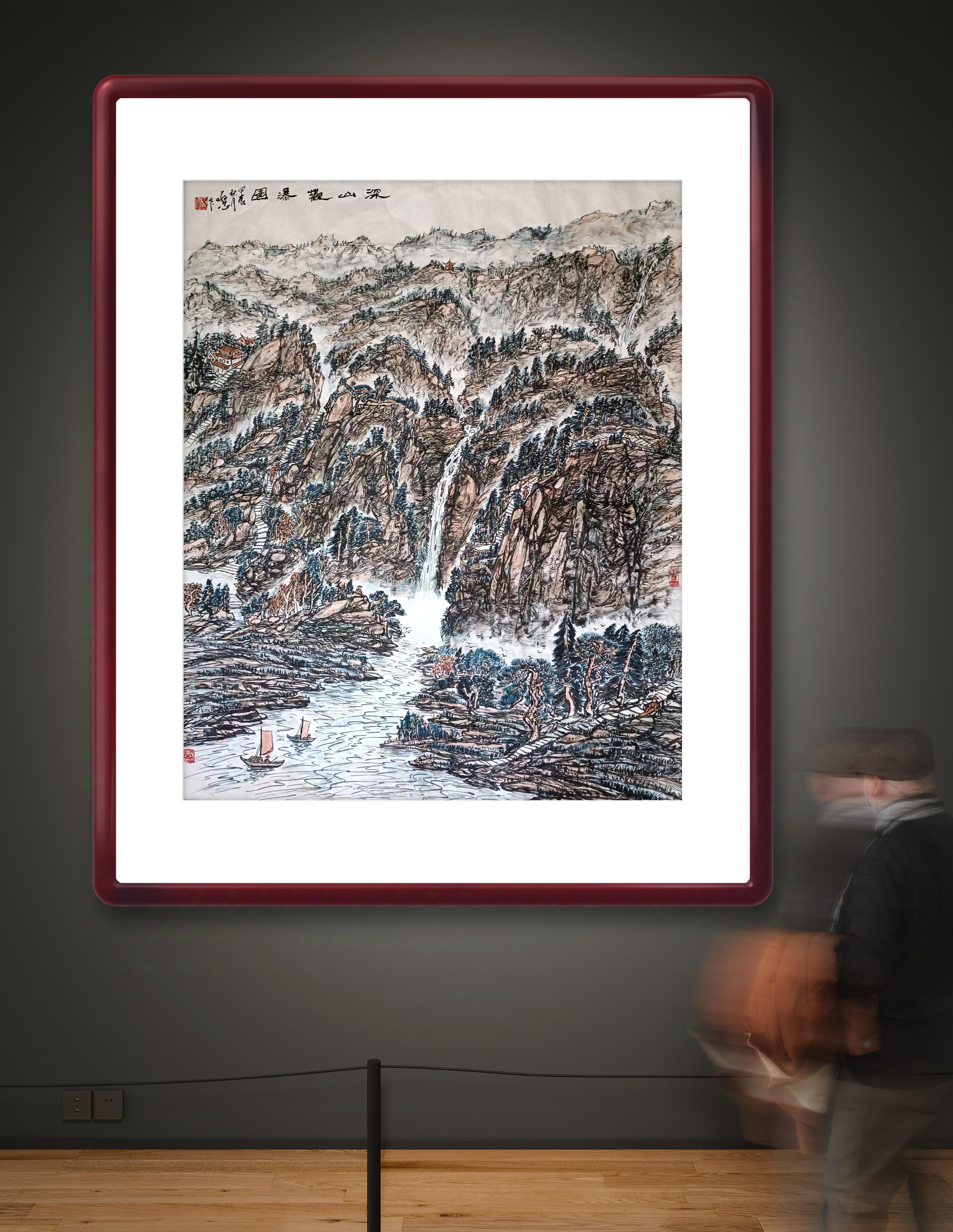 线墨山水画作品分享120★96cm🌹🌹🌹