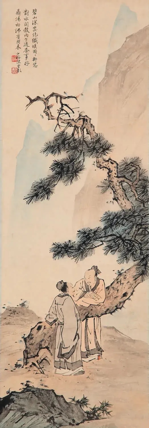 .
        扶松
少梅双士扶松图
         frt
禅心处处可扶松，
画里声情画外浓