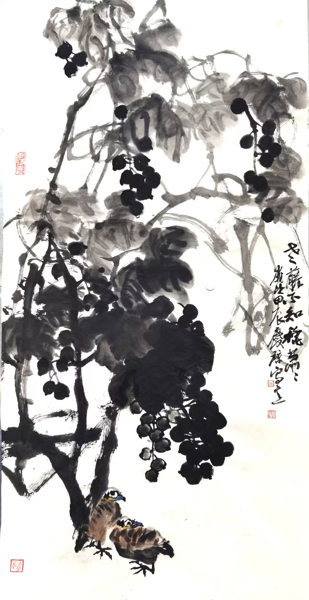 《老腾不知秋萧萧》136X68Cm