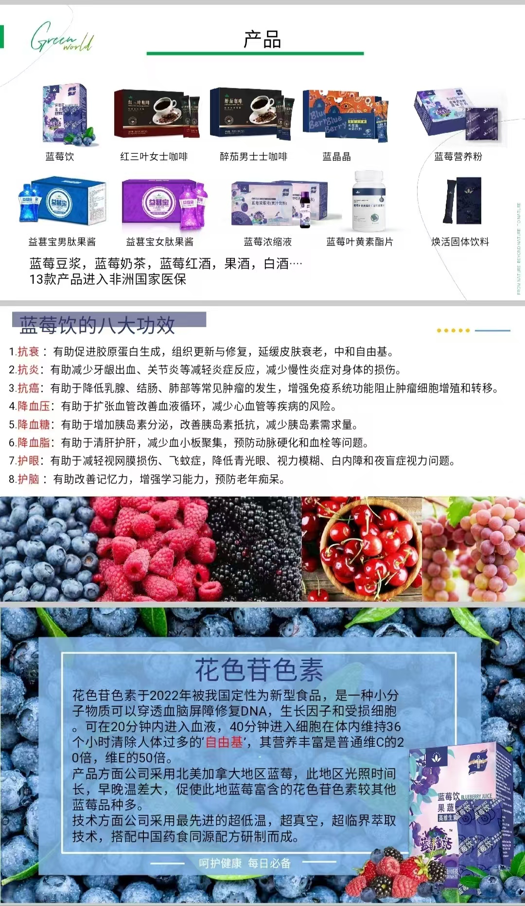 蓝莓饮，系列产品