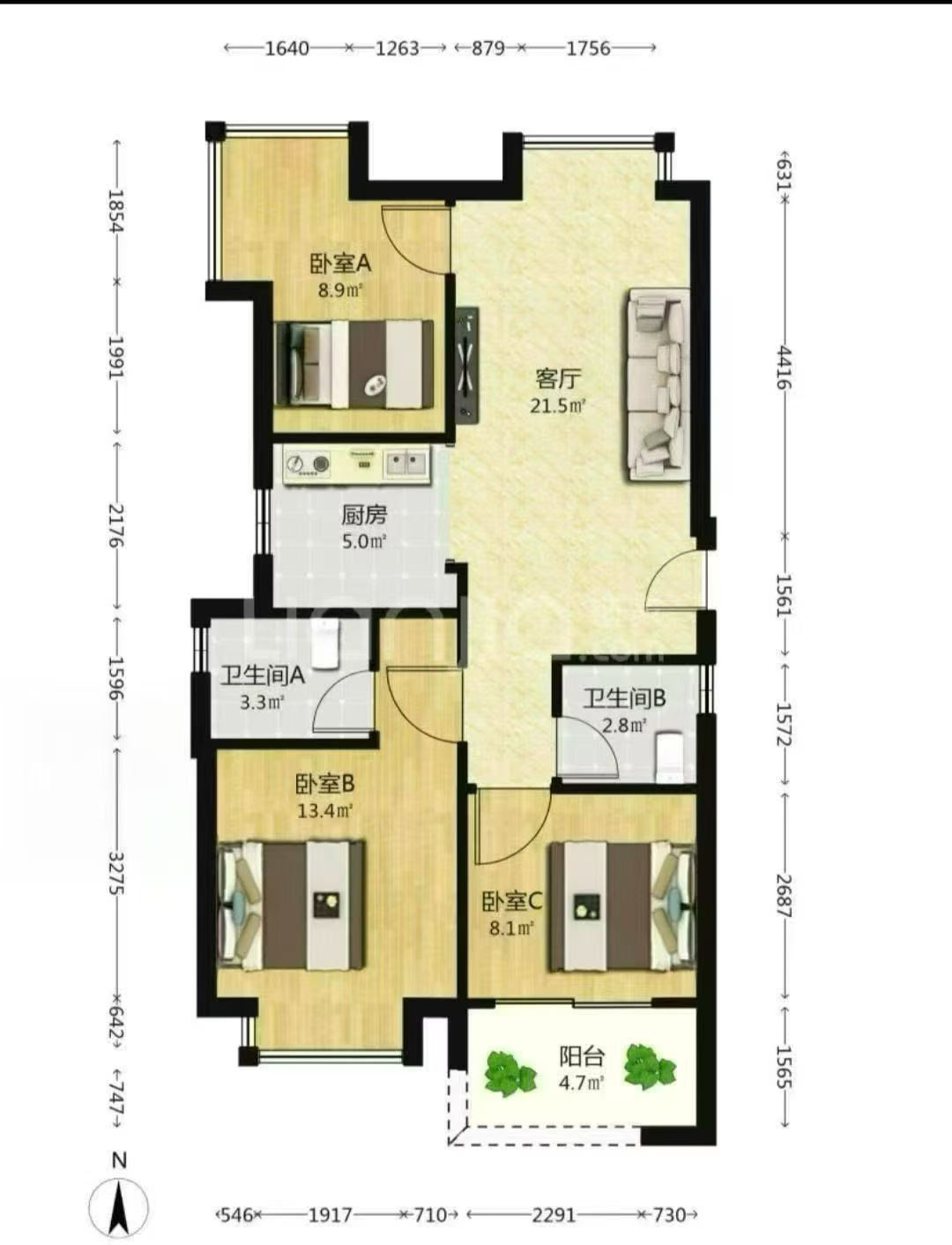 [炸弹][炸弹]捡漏房来了
湖滨三里，沿湖第一排，边套户型
产权92.01平，3房2厅2卫
​边套户